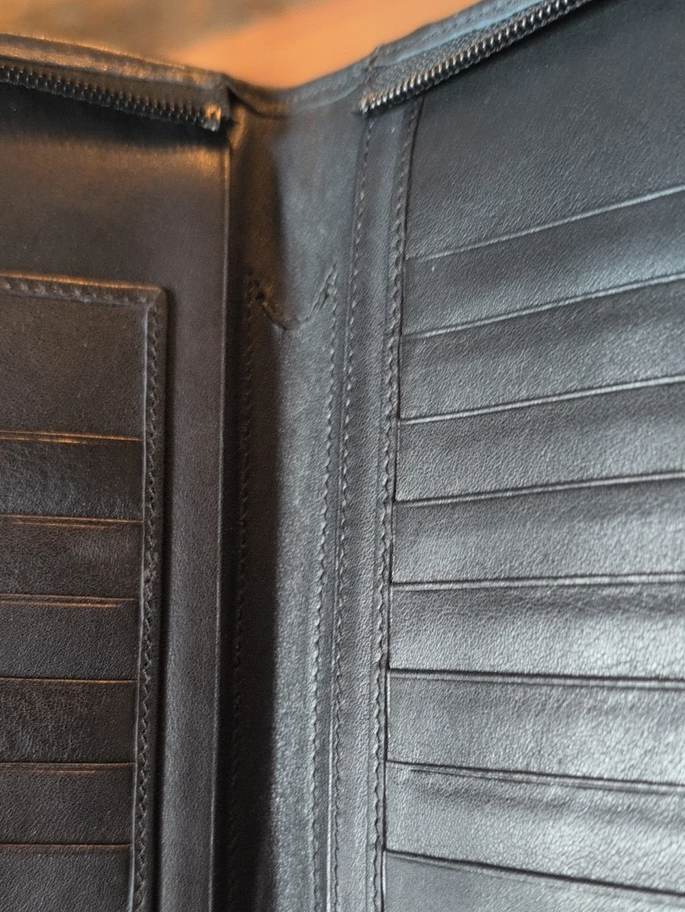 Tumi Black Leather Travel Bifold Wallet